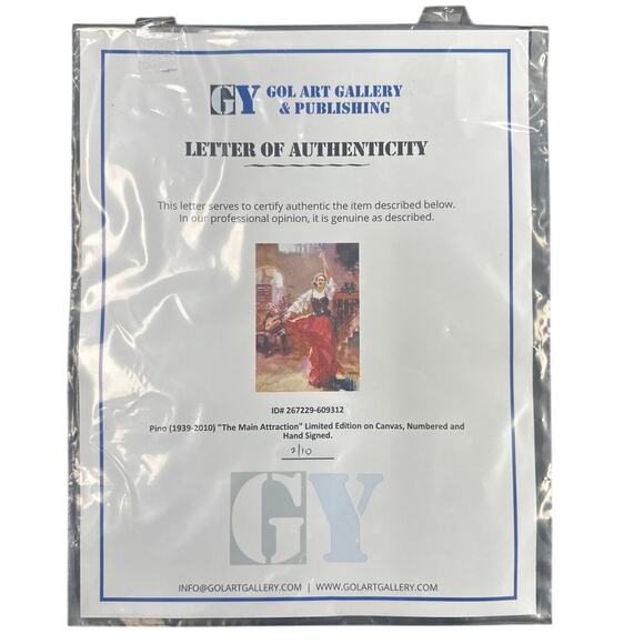 Pino "The Main Attraction" Limited Giclee Numbered 2/10 Signed COA - Picture 9 of 11